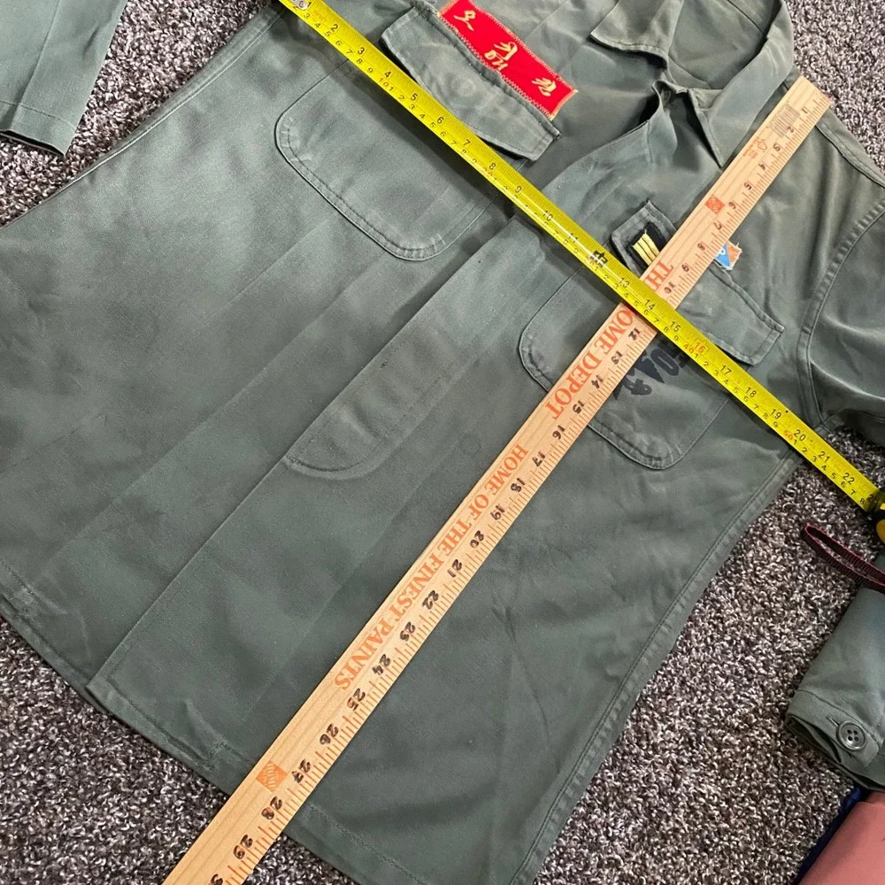 Vintage 50s Korean Marine Corps Field‎ Jacket Military ROKMC Patch Olive P53 HBT